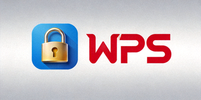 一个绿色的安全锁图标与WPS Office蓝色Logo并列放置，背景为电脑屏幕